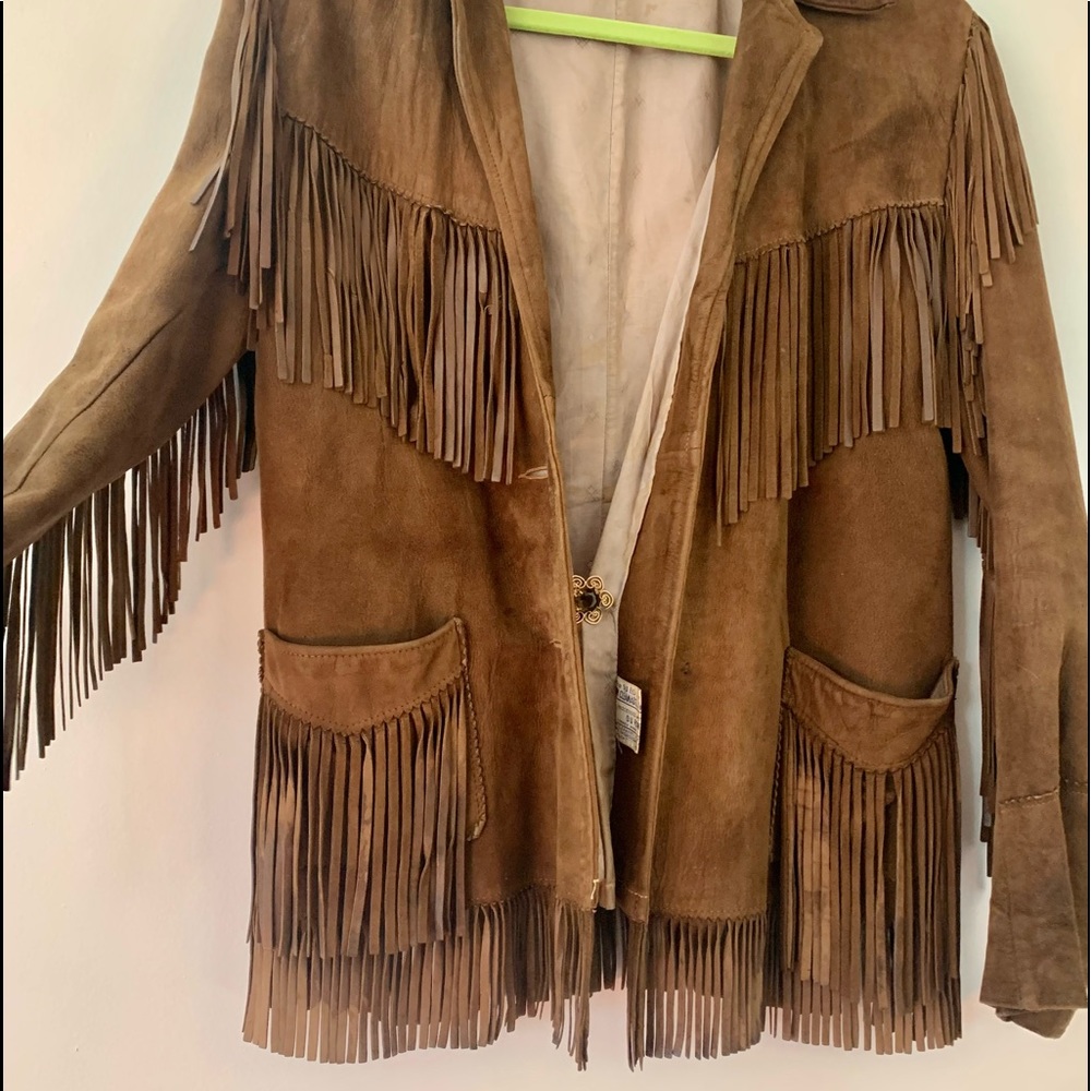 Vintage tassel suede leather cowboy jacket